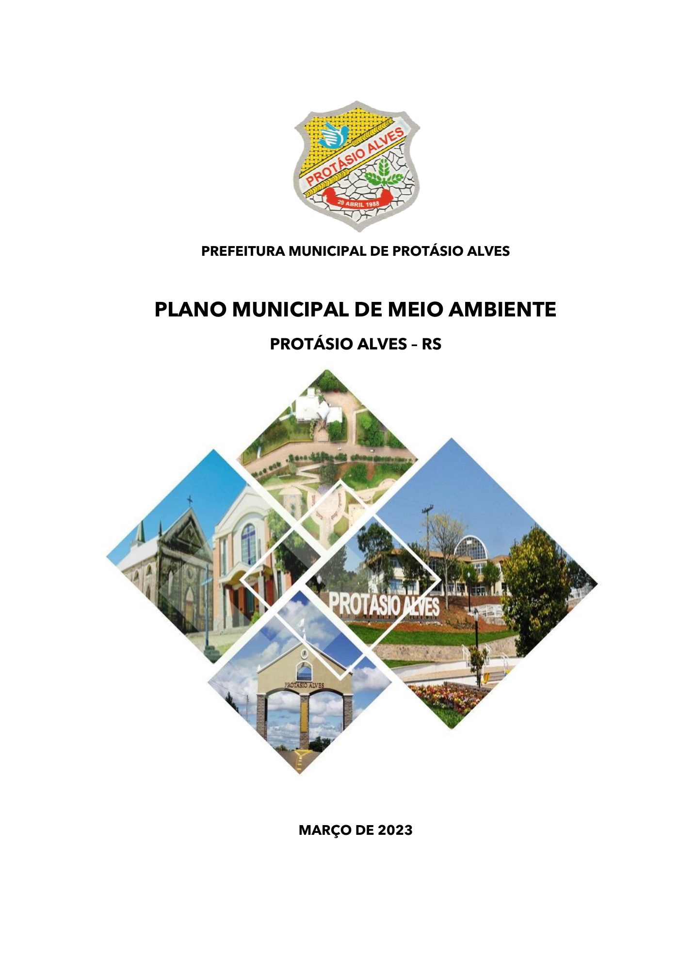 Primeira página de Plano Municipal de Meio Ambiente